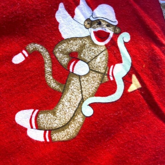 Nick & Nora SZ L Valentines Pajama Set Sock Love Monkey Lounge Comfy - Picture 8 of 8